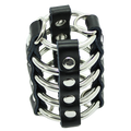 OHMAMA FETISH - PENIS CAGE WITH METAL RINGS AND LEATHER STRAPS