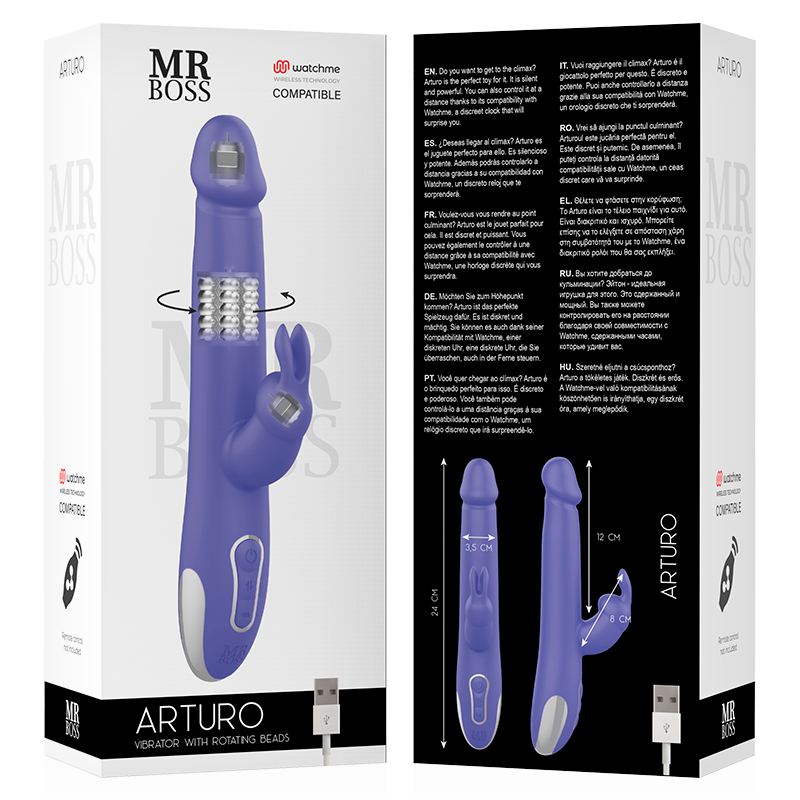 MR BOSS - ARTURO VIBRATOR & ROTATOR + WATCHME REMOTE CONTROL