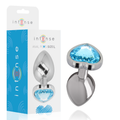 INTENSE - ALUMINUM METAL ANAL PLUG BLUE HEART SIZE L