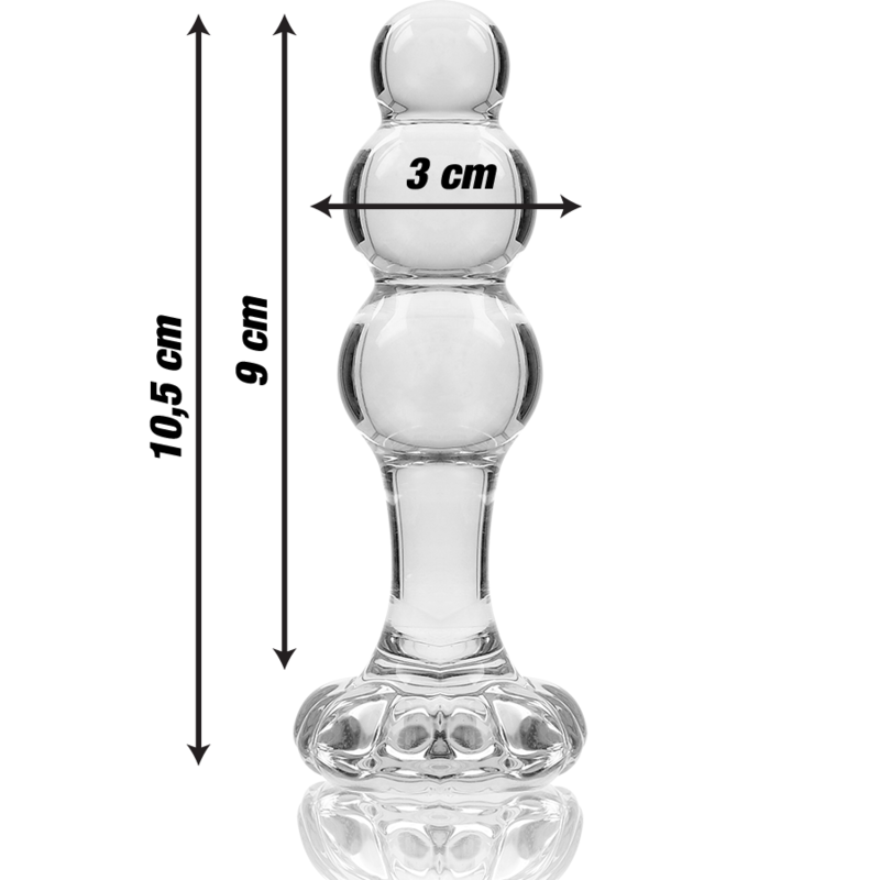 NEBULA SERIES BY IBIZA - MODELO 1 PLUG CRISTAL TRANSPARENTE 10.5 CM -O- 3 CM