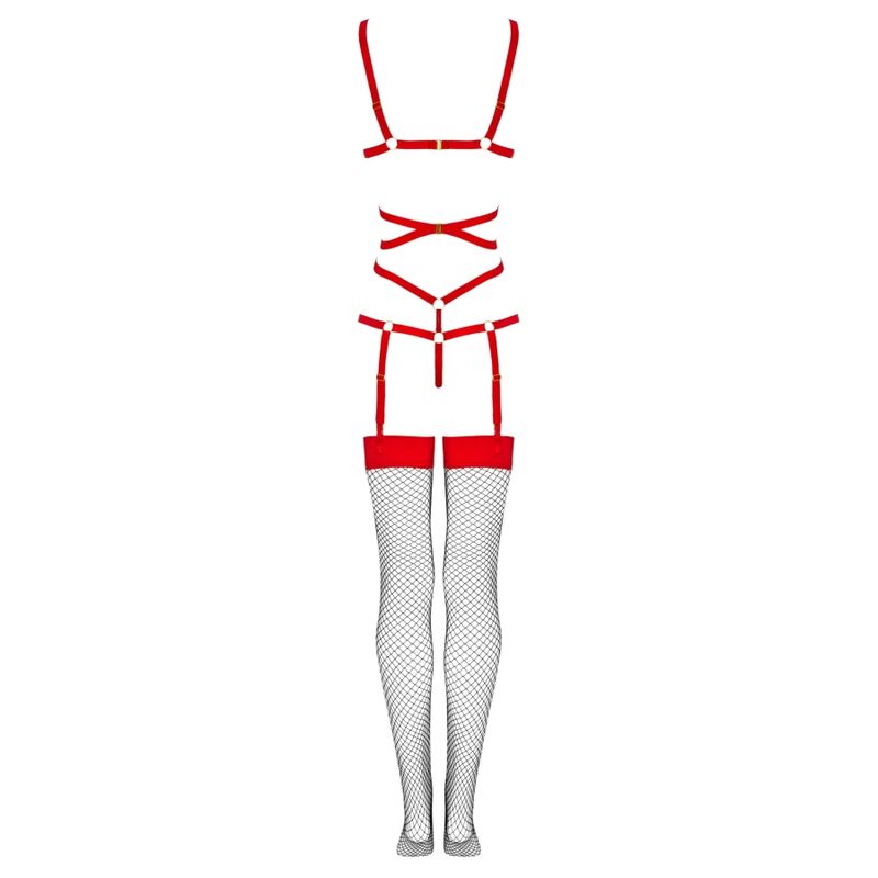 LIVCO CORSETTI FASHION -  THIARA LC 20213 SET BODY + MEDIAS ROJA S/M