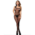 SUBBLIME - 952037 ONE SHOULDER FISHNET BODYSTOCKING WITH DIAMONDS BLACK ONE SIZE