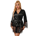 SUBBLIME - 953805 ELEGANT LACE PAJAMAS + THONG BLACK L/XL