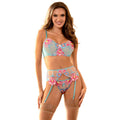 SUBBLIME - 957643 CONJUNTO SUJETADOR Y LIGUERO CON BORDADOS DE FLORES ROSAS S/M