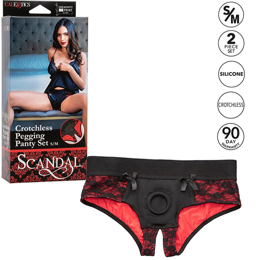 CALEXOTICS - SCANDAL SET DE BRAGUITAS SIN ENTREPIERNAS CON DIDLO TALLA S/M