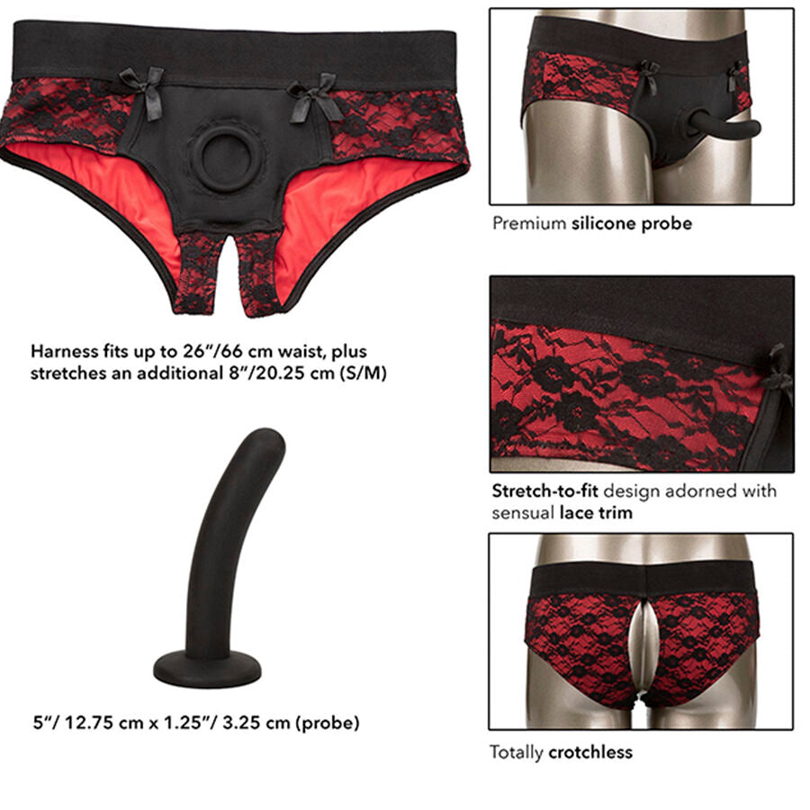 CALEXOTICS - SCANDAL SET DE BRAGUITAS SIN ENTREPIERNAS CON DIDLO TALLA S/M