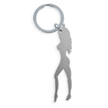 DIABLO PICANTE - KEYRING WITH FEMALE SILHOUETTE IN SILVER COLOR WITH BEER OPENER