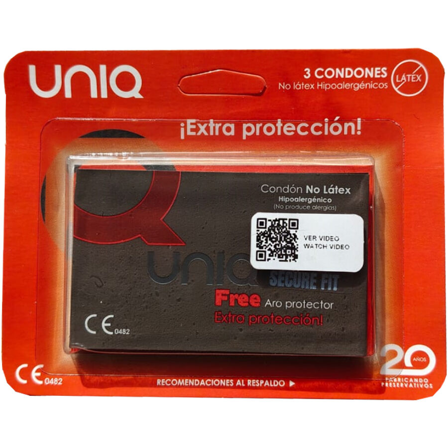 UNIQ - SECURE FIT LATEX-FREE CONDOMS 3 UNITS