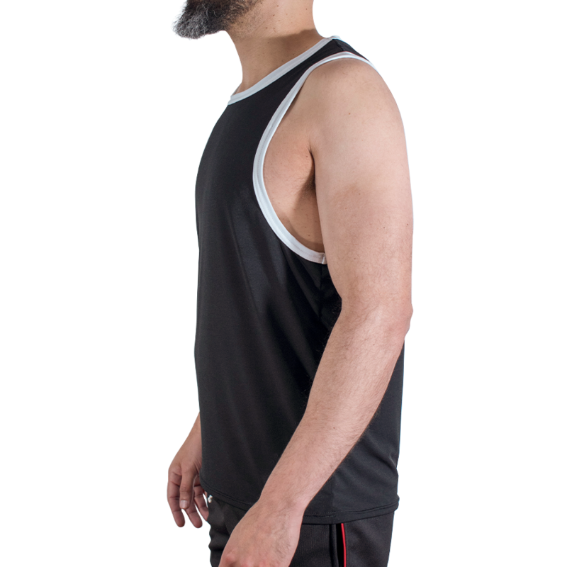 MACHO - CMV004 CAMISETA GYM NEGRA S/M