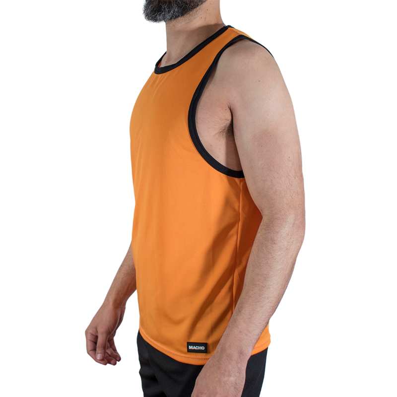 MACHO - CMV005 CAMISETA GYM NARANJA S/M