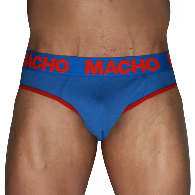 MACHO - MCH005 SLIP CLÁSICO AZULÓN + ROJO S