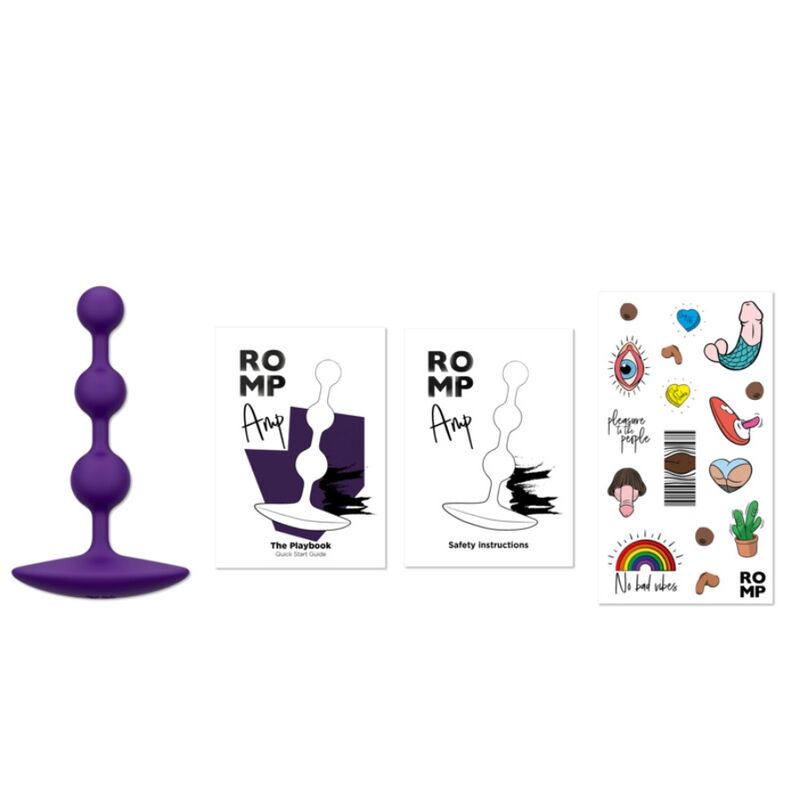 ROMP - AMP PURPLE FLEXIBLE SILICONE ANAL BEADS 12.5 CM PURPLE