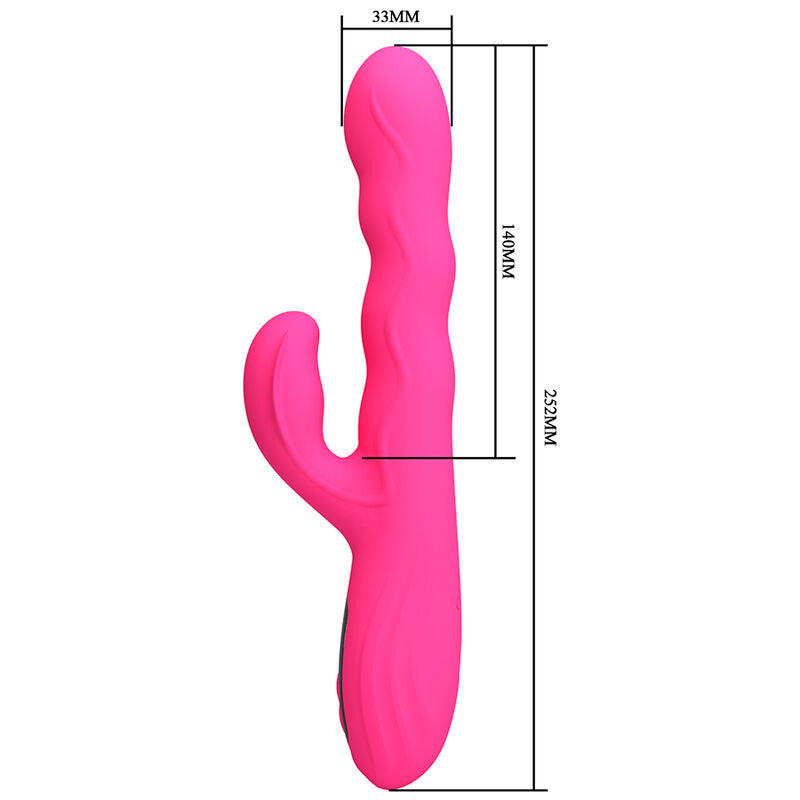PRETTY LOVE - WINTERS MULTIFUNCTION RABBIT VIBRATOR WITH LED DISPLAY PINK