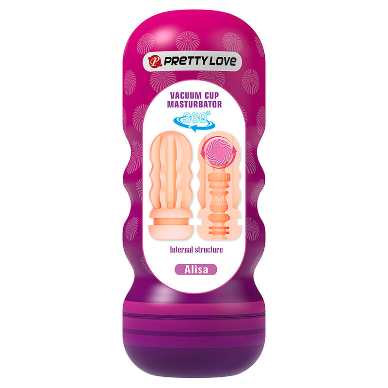 PRETTY LOVE - VAGINAL SMOOTHING MASTURBATOR WITH SUCTION CUP AND INTERNAL TEXTURES