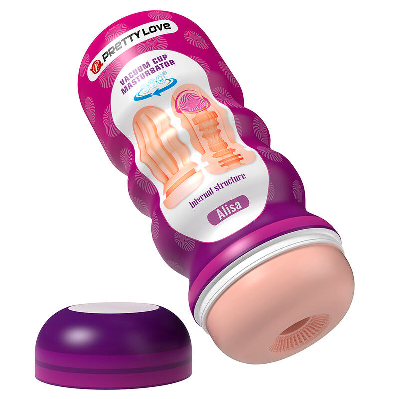 PRETTY LOVE - VAGINAL SMOOTHING MASTURBATOR WITH SUCTION CUP AND INTERNAL TEXTURES