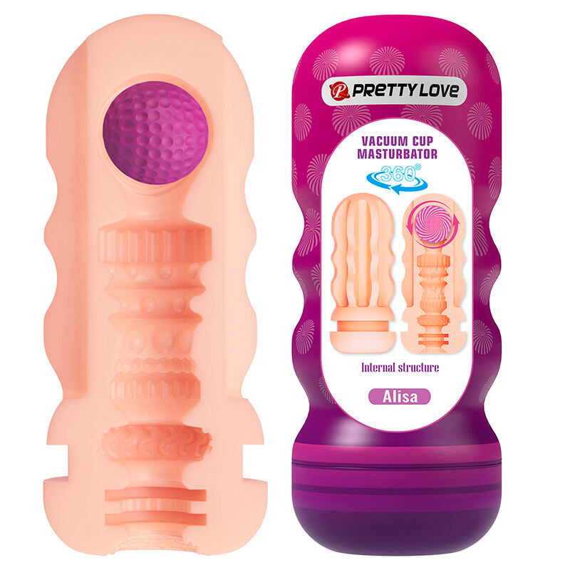 PRETTY LOVE - VAGINAL SMOOTHING MASTURBATOR WITH SUCTION CUP AND INTERNAL TEXTURES