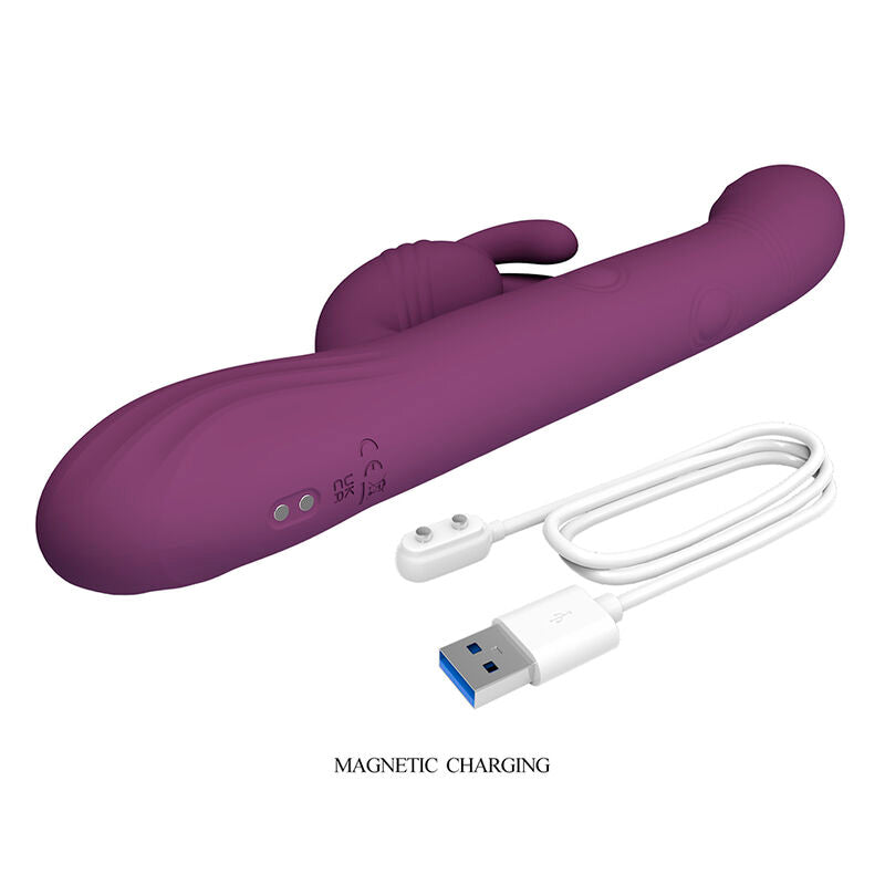 PRETTY LOVE - DEE MULTIFUNCTION RABBIT VIBRATOR OSCILLATING AND PERCUSSION PURPLE