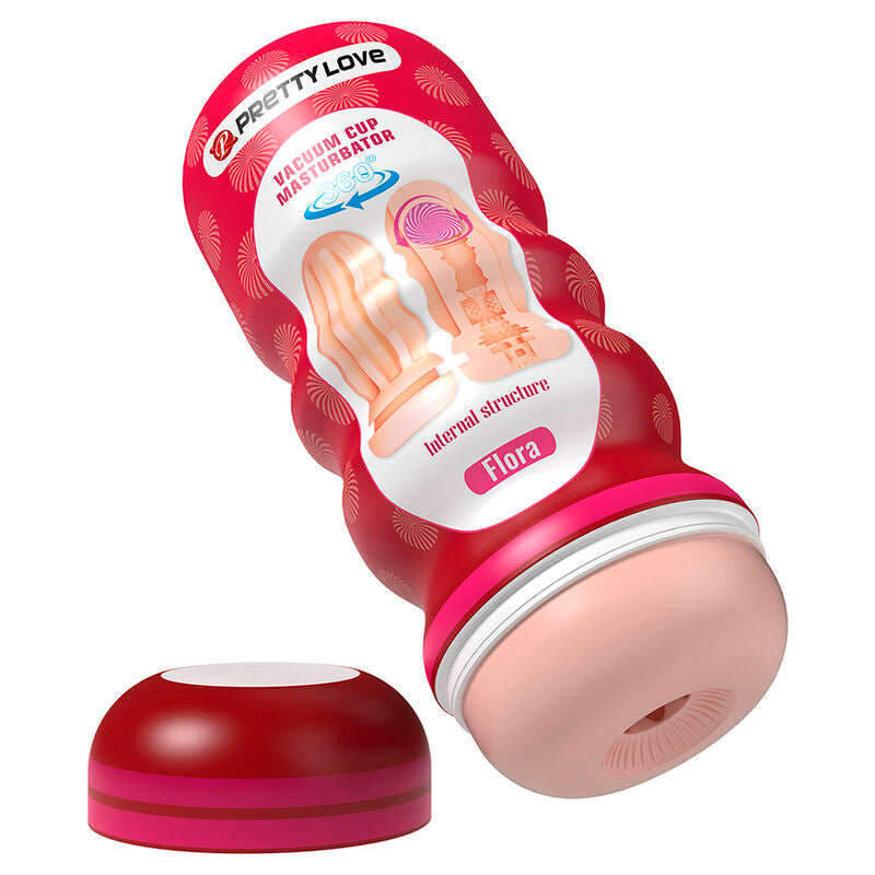 PRETTY LOVE - FLORA VAGINA MASTURBATOR WITH SUCTION CUP AND INTERNAL TEXTURES