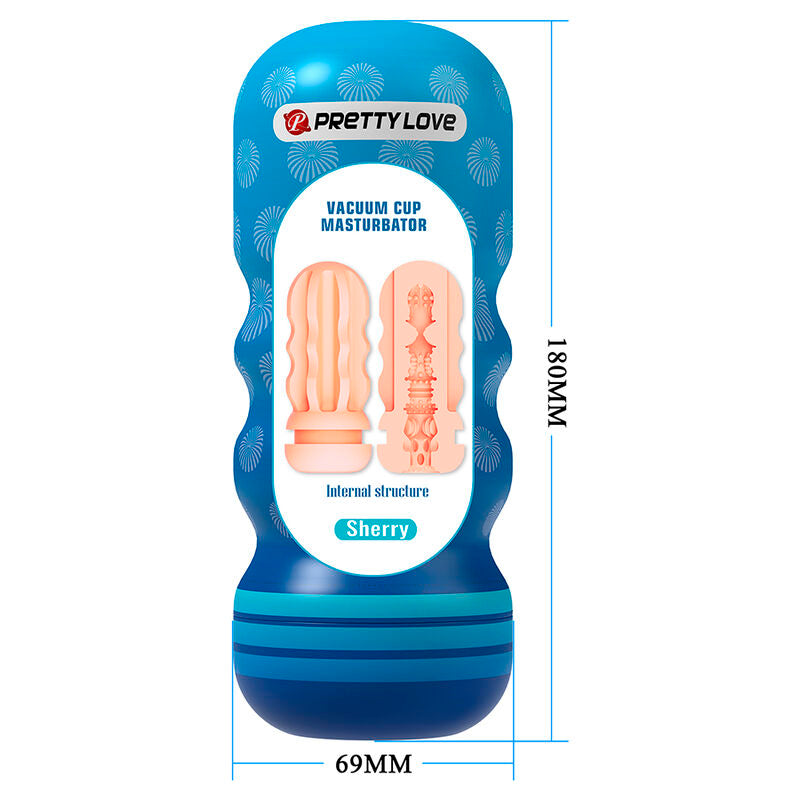 PRETTY LOVE - SHERRY VAGINA MASTURBATOR WITH SUCTION CUP AND INTERNAL TEXTURES