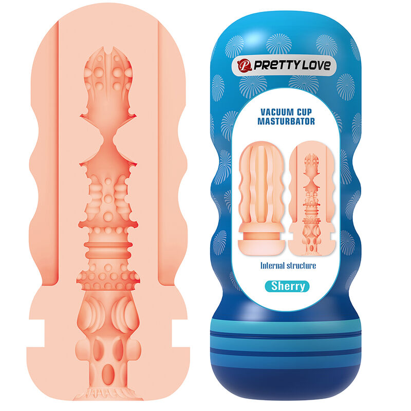 PRETTY LOVE - SHERRY VAGINA MASTURBATOR WITH SUCTION CUP AND INTERNAL TEXTURES