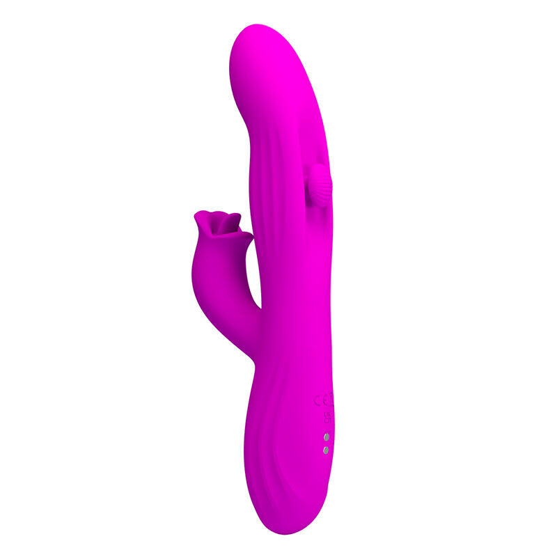 PRETTY LOVE - YALANDA RABBIT OSCILLATING VIBRATOR WITH LED DISPLAY PURPLE
