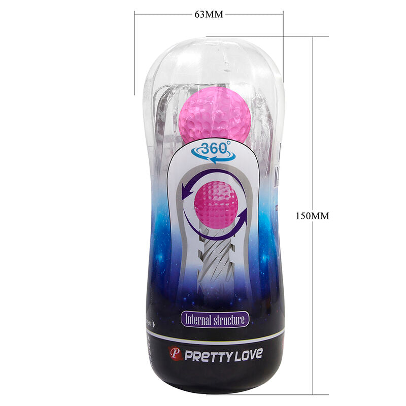 PRETTY LOVE - 360º TEXTURED MASTURBATION CUP CLEAR