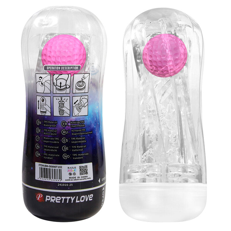 PRETTY LOVE - 360º TEXTURED MASTURBATION CUP CLEAR