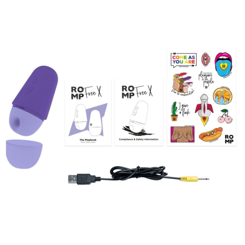ROMP - FREE X CLITORAL STIMULATOR WITH LID 10 LEVELS RECHARGEABLE PURPLE