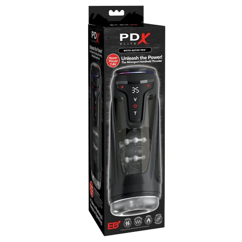 PDX ELITE - MOTO-BATOR PRO THRUSTING STROKER AUTOMATIC VIBRATING AND WARMING MASTURBATOR 26.5 CM