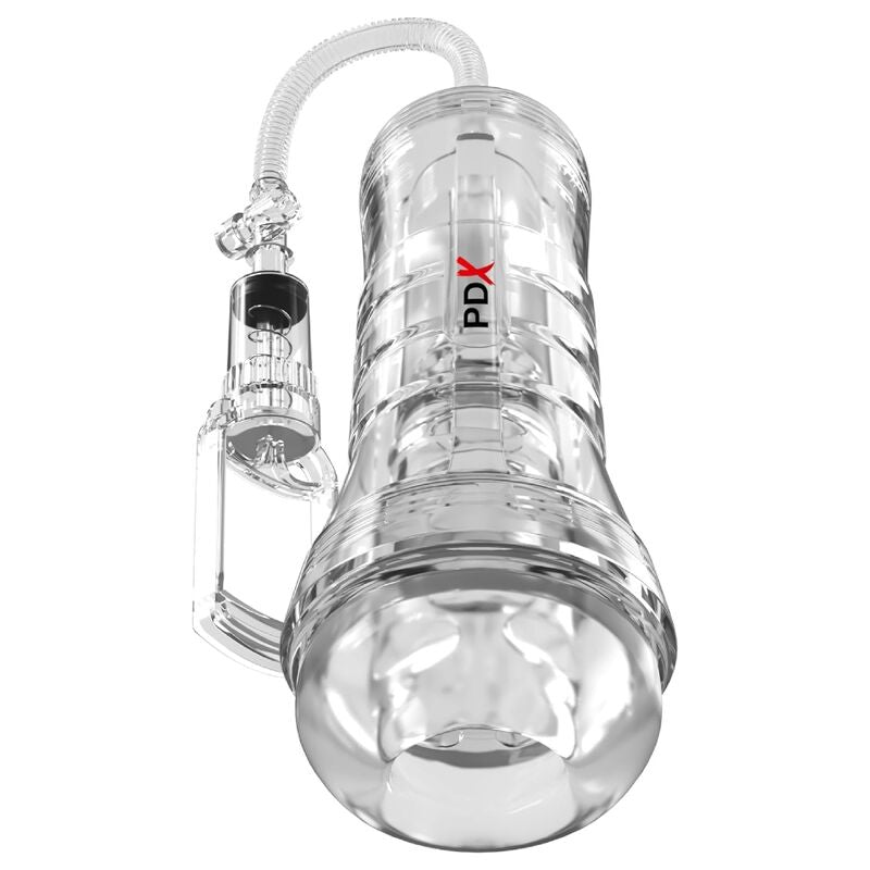 PDX ELITE - VIEWTUBE VAC XXL TRANSPARENT STROKER WITH SUCTION PUMP 27.3 CM
