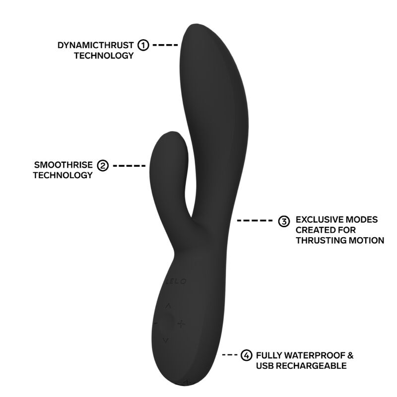 LELO - INA THRUST RABBIT THRUSTING VIBRATOR BLACK