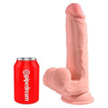 KING COCK PLUS - TRIPLE DENSITY REALISTIC DILDO WITH SWINGING TESTICLES 23 CM FLESH