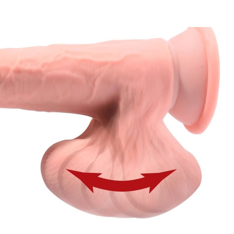 KING COCK PLUS - TRIPLE DENSITY REALISTIC DILDO WITH SWINGING TESTICLES 23 CM FLESH