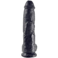 KING COCK - DILDO BLACK WITH BALLS 25.4 CM