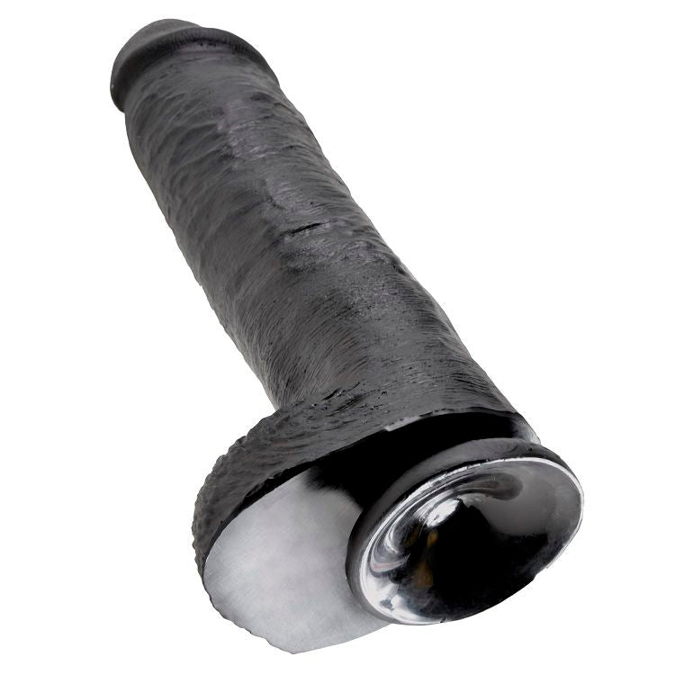 KING COCK - DILDO BLACK WITH BALLS 28 CM