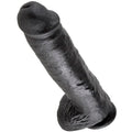 KING COCK - DILDO BLACK WITH BALLS 28 CM