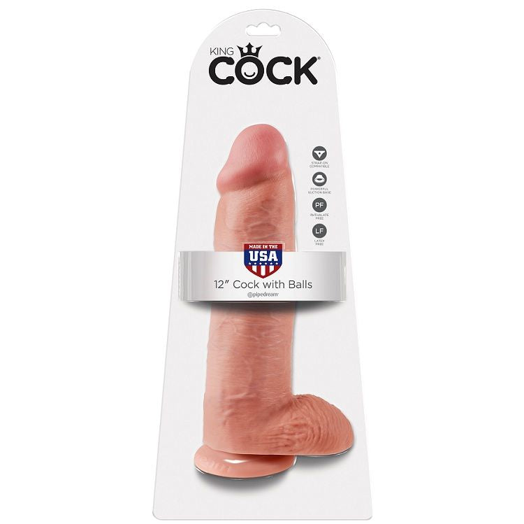 KING COCK - DILDO FLESH WITH BALLS 30.48 CM