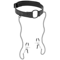 FETISH SUBMISSIVE - GAG RING WITH NIPPLE CLAMPS